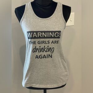 4/$25 Women “the girls are drinking again”  racer back tank top M Bella Canvas